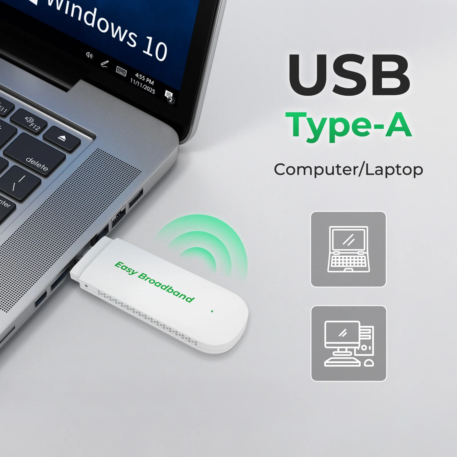 EIOTCLUB 4G LTE USB WiFi 6 Dongle - Portable Mobile Hotspot, 150Mbps High-Speed Portable WiFi with Pre-Installed SIM & No-Contract Data Plans, Support 10 Devices, for Travel, Car, Business, US Only - Image 3